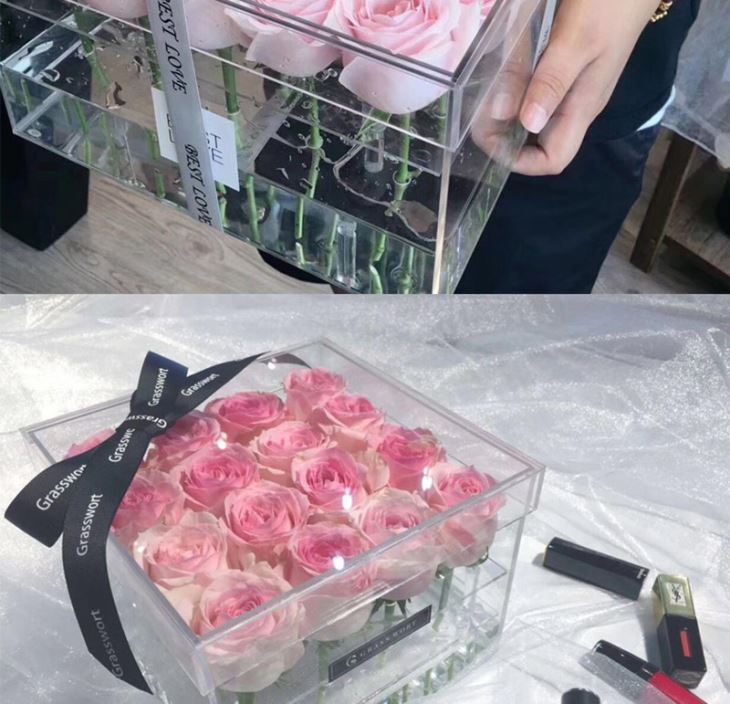 Acrylic Wedding Rose Flower Letter